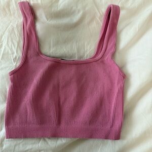 Pink Ribbed Women's Top
